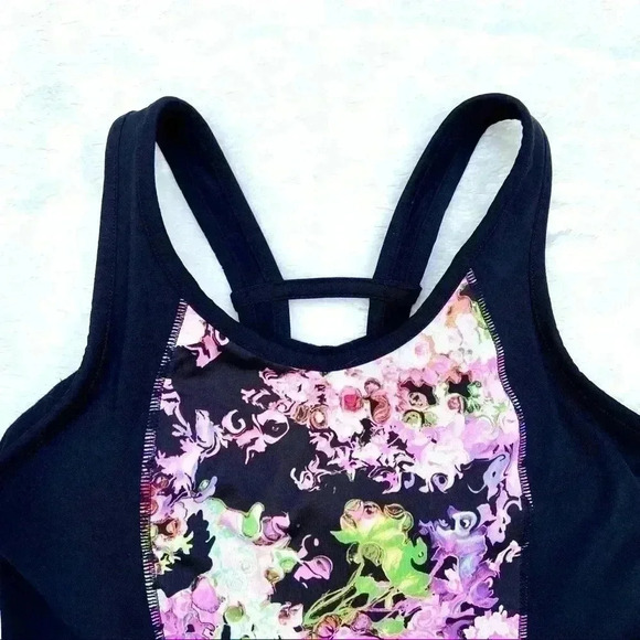 Cynthia Rowley Black Floral Athletic Tank Top - Picture 5 of 13